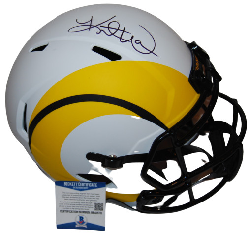KURT WARNER signed (ST LOUIS RAMS) Lunar F/S football helmet BECKETT BAS BB41870