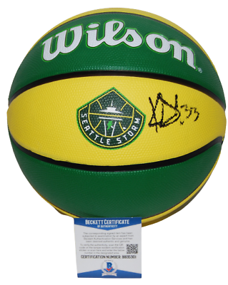 KATIE LOU SAMUELSON SIGNED (SEATTLE STORM) LOGO BASKETBALL BALL BECKETT BB35301 COLLECTIBLE MEMORABILIA
