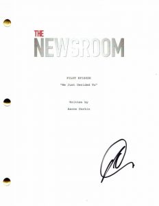 OLIVIA MUNN SIGNED AUTOGRAPH THE NEWSROOM FULL PILOT SCRIPT – AARON SORKIN DRAMA  COLLECTIBLE MEMORABILIA