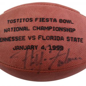 Tennessee Phillip Fulmer Signed Wilson 1001 NCAA Leather Football BAS #BB22955