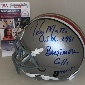 Tom Matte Baltimore Colts signed Ohio State Buckeyes mini helmet autographed JSA Collectible Memorabilia