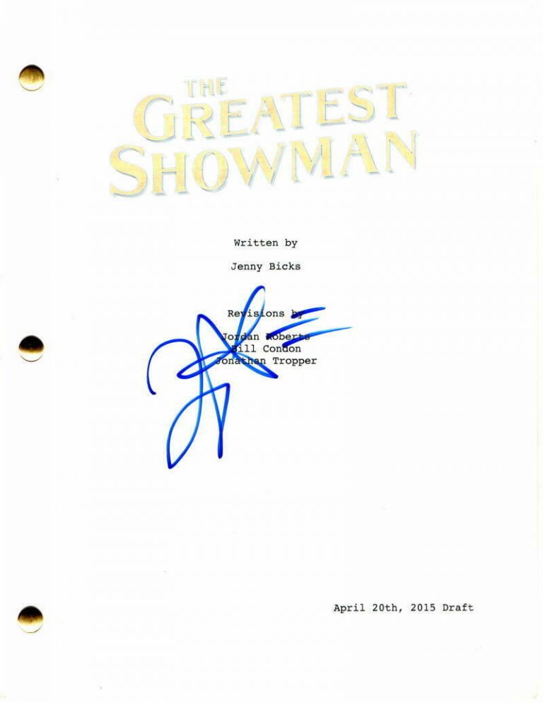 ZENDAYA SIGNED AUTOGRAPH THE GREATEST SHOWMAN FULL MOVIE SCRIPT - HUGH