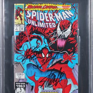 (4) Stan Lee, Lim, +2 Signed Spider-Man Maximum Carnage #1 Comic BAS Slabbed