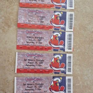 (5) Minor Springfield Cardinals Vs Wranglers / Missions 2007 Used Ticket Stub