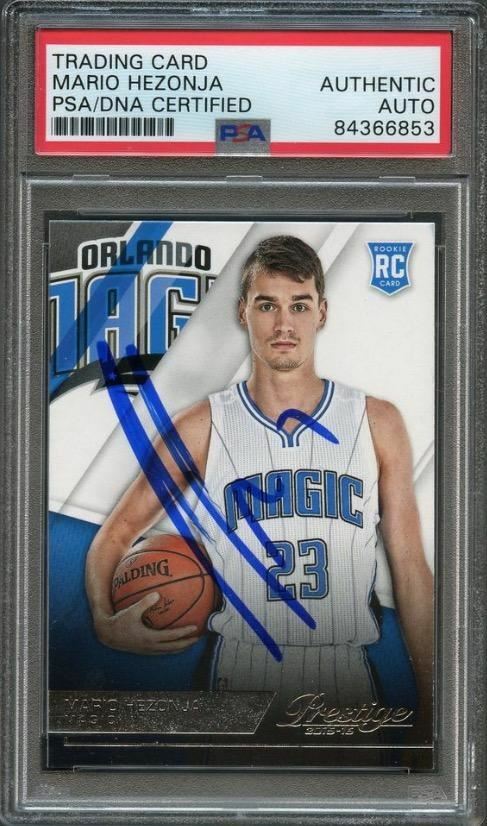 2015-16 Panini Prestige #219 Mario Hezonja Signed Rookie Card AUTO PSA/DNA Slabb