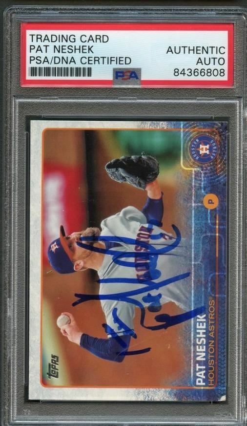 2015 Topps #471 Pat Neshek Signed Card PSA Slabbed Auto Astros