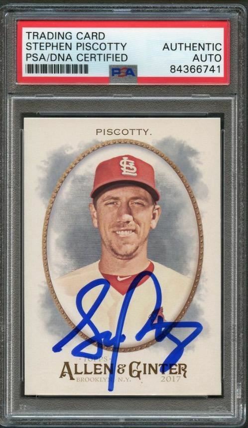 2017 Topps Allen and Ginter #98 Stephen Piscotty Signed Card PSA Slabbed Auto Ca