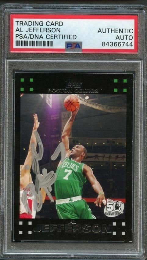 2007-08 TOPPS BASKETBALL #45 AL JEFFERSON SIGNED CARD AUTO PSA SLABBED CELTICS COLLECTIBLE MEMORABILIA