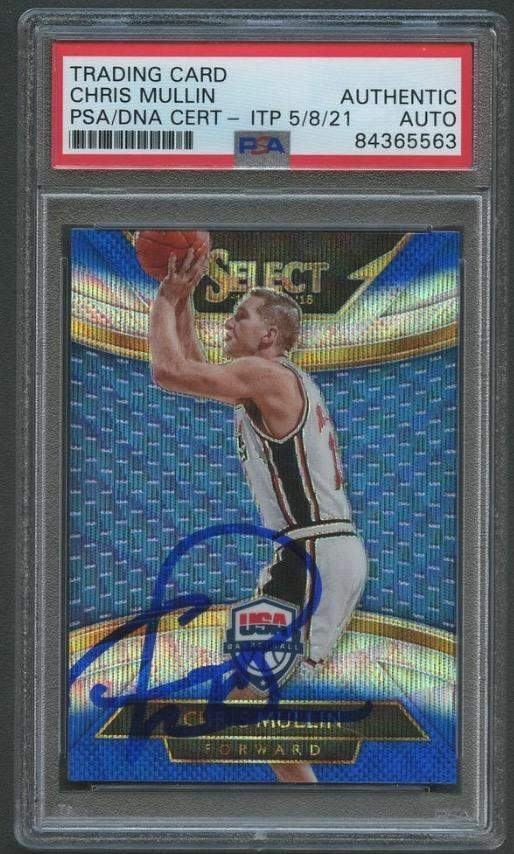 2014-15 Panini Select Blue Prizm #205 Chris Mullin Signed Card AUTO PSA Slabbed