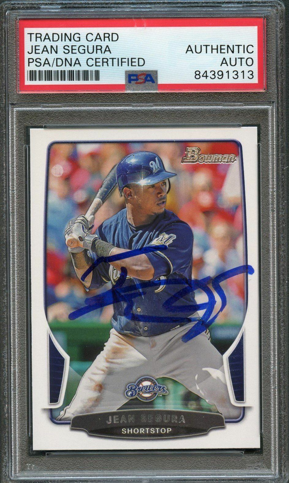 2013 Bowman #183 Jean Segura Signed Card PSA Slabbed Auto Brewers