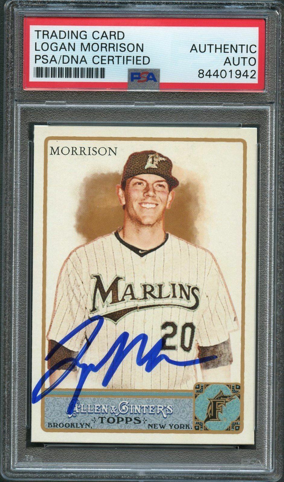 2011 Topps Allen & Ginter #21 Logan Morrison Signed Card PSA Slabbed Auto Marlin