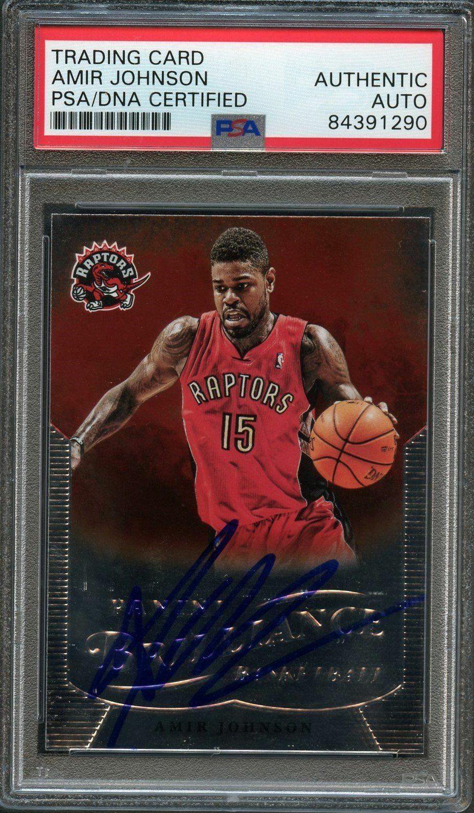 2012-13 Panini Brilliance #187 Amir Johnson Signed Card AUTO PSA Slabbed Raptors