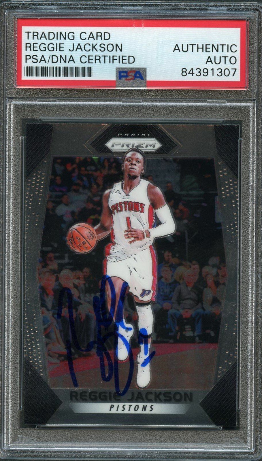 2017-18 Panini Prizm #174 Reggie Jackson Signed Card Auto PSA/DNA Slabbed Piston