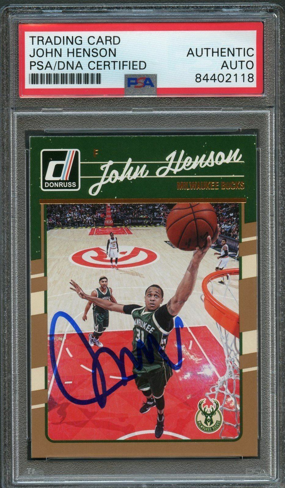 2016-17 Donruss #9 John Henson Signed Card AUTO PSA Slabbed