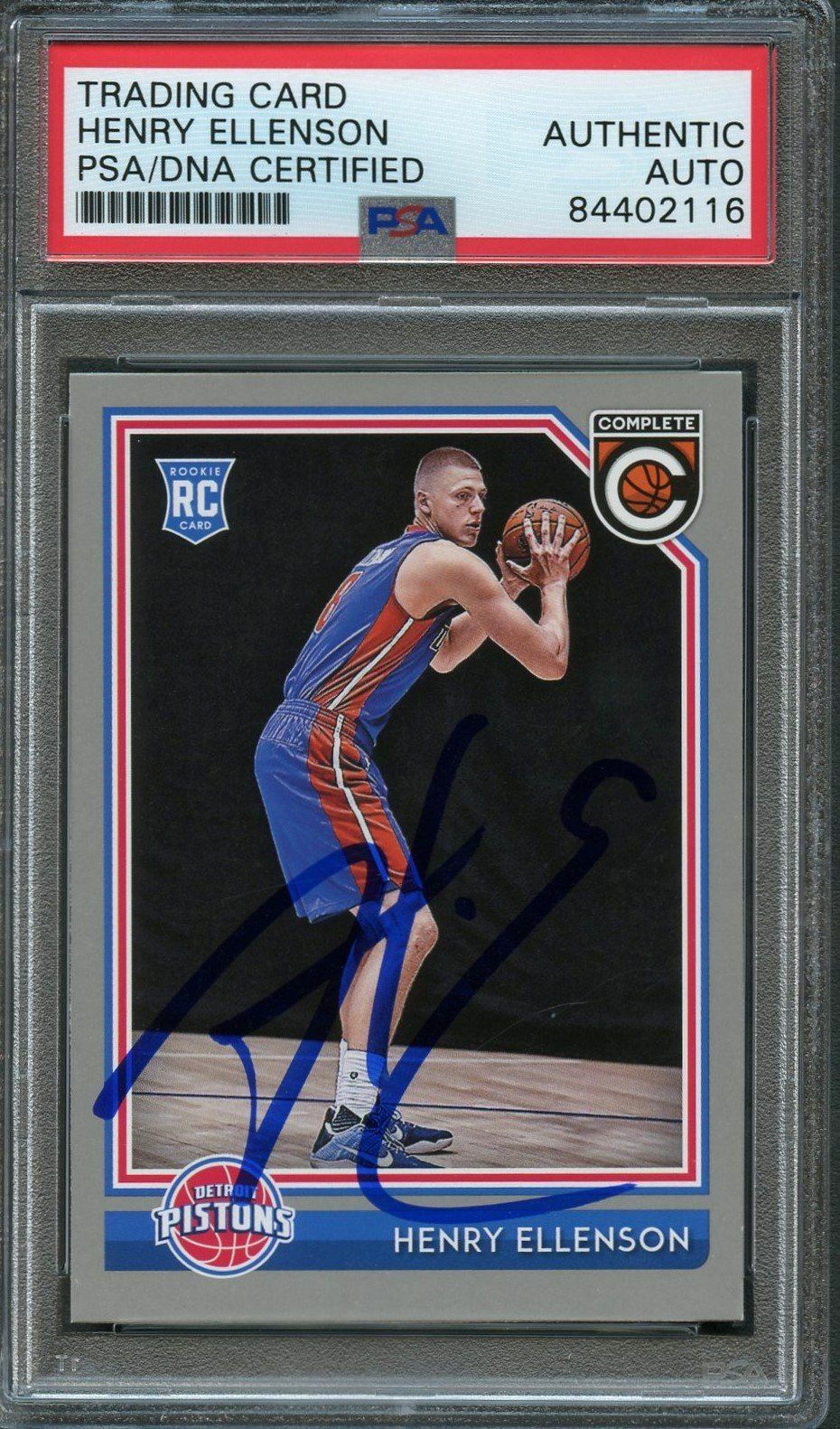 2016-17 Panini Complete #269 Henry Ellenson Signed Card AUTO PSA Slabbed RC Rook