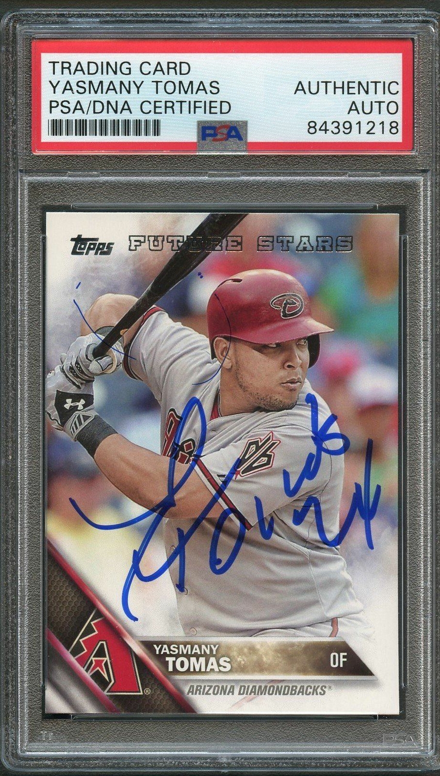2016 Topps #186 Yasmany Tomas Signed Card PSA Slabbed Auto Dbacks