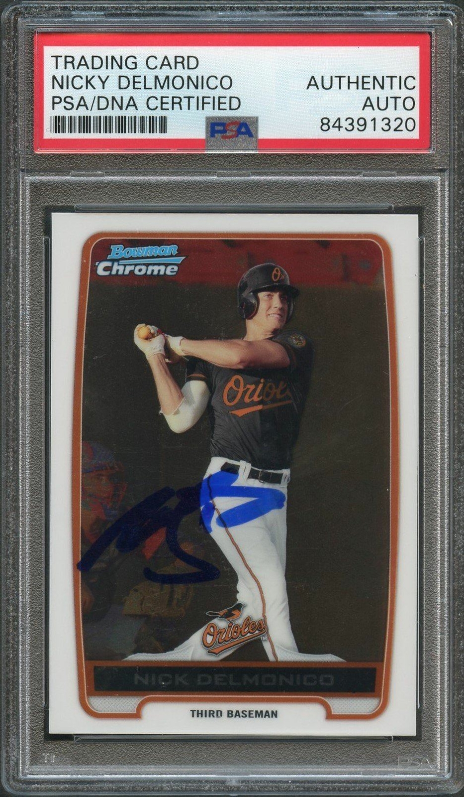 2012 Bowman Chrome Prospects #BCP92 Nick Delmonico Signed Card PSA Slabbed Auto