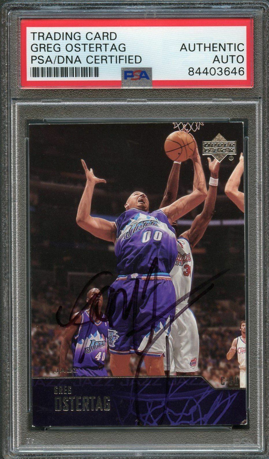 2003-04 UPPER DECK BASKETBALL #282 GREG OSTERTAG SIGNED CARD AUTO PSA SLABBED JA COLLECTIBLE MEMORABILIA