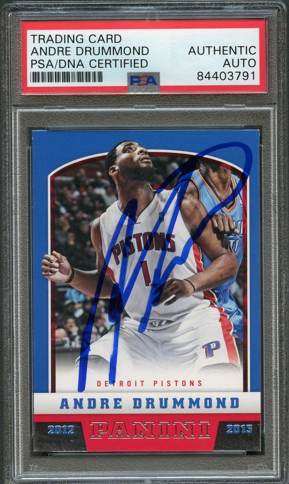 2012-13 PANINI BASKETBALL #211 ANDRE DRUMMOND SIGNED CARD AUTO PSA SLABBED PISTO COLLECTIBLE MEMORABILIA