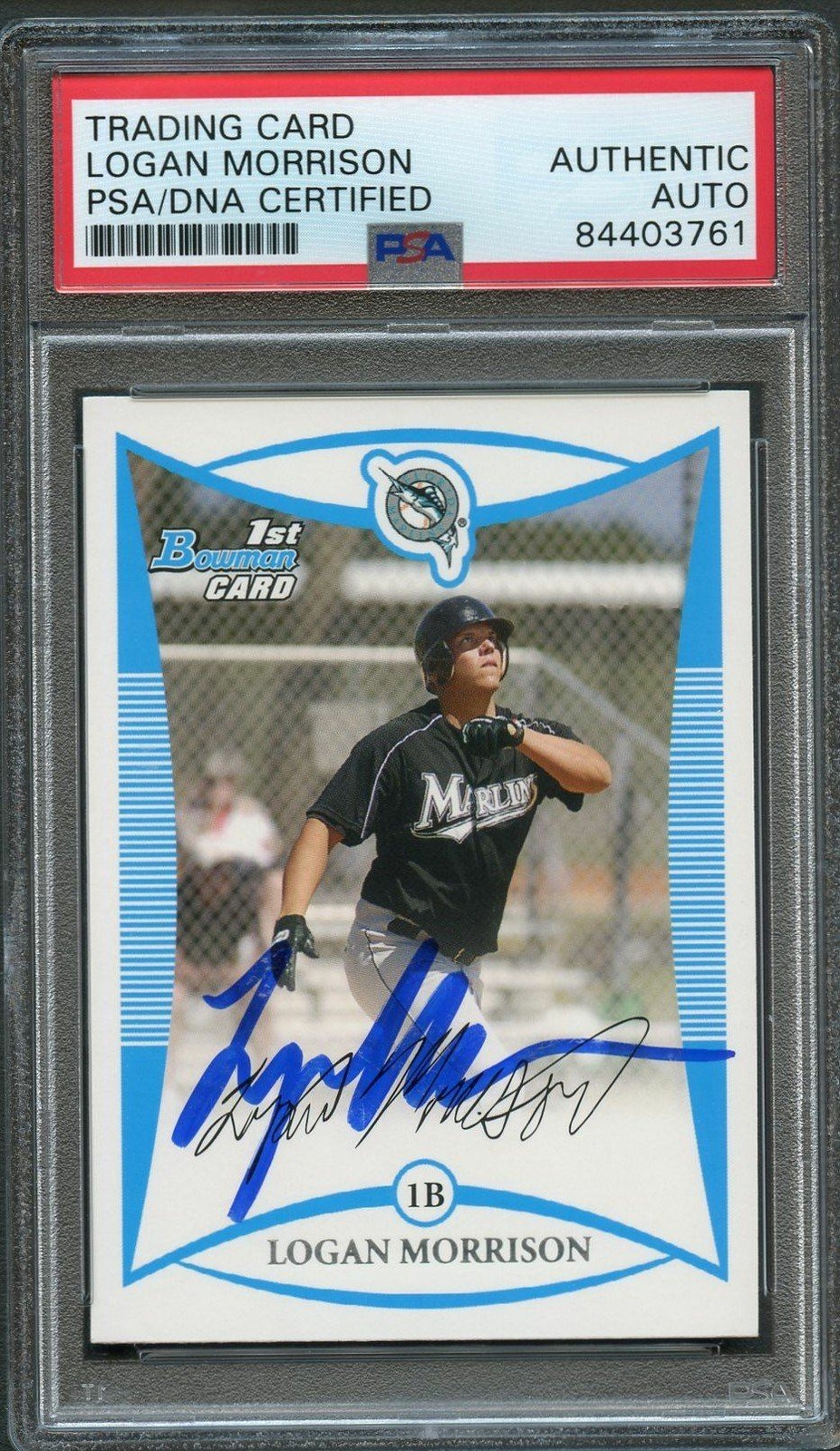 2008 Bowman #BP69 Logan Morrison Signed Card PSA Slabbed Auto Marlins