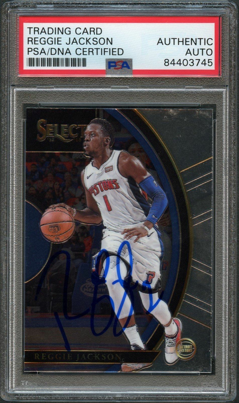 2017-18 Select Basketball #90 Reggie Jackson Signed Card Auto PSA/DNA Slabbed Pi
