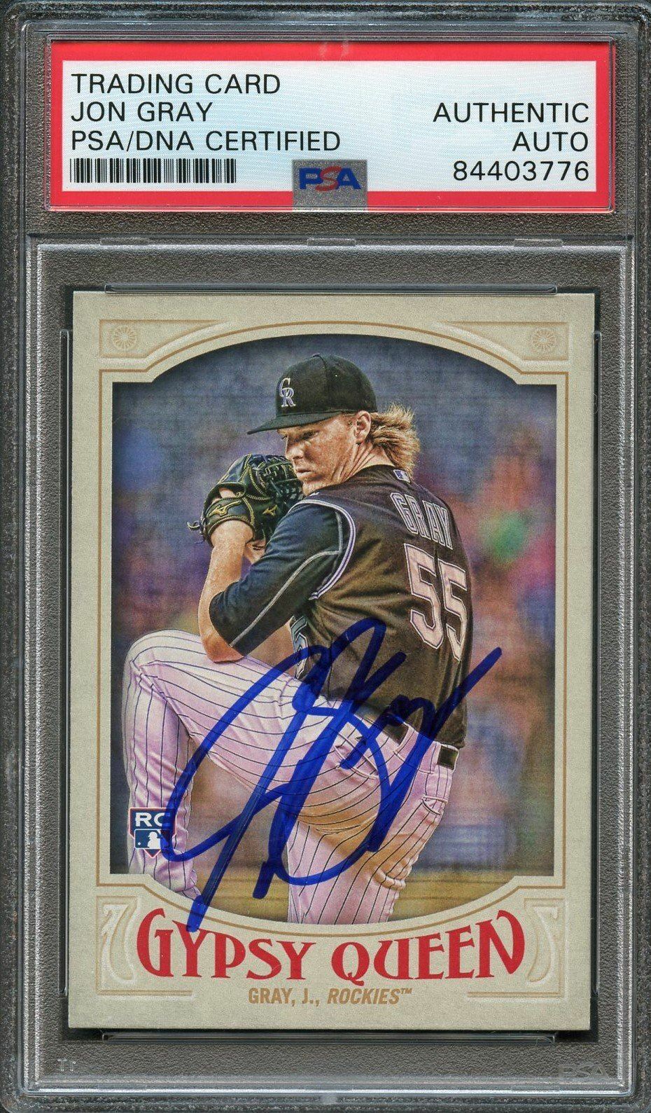 2016 Topps Gypsy Queen #76 Jon Gray Signed Card PSA Slabbed Auto Rockies RC Rook
