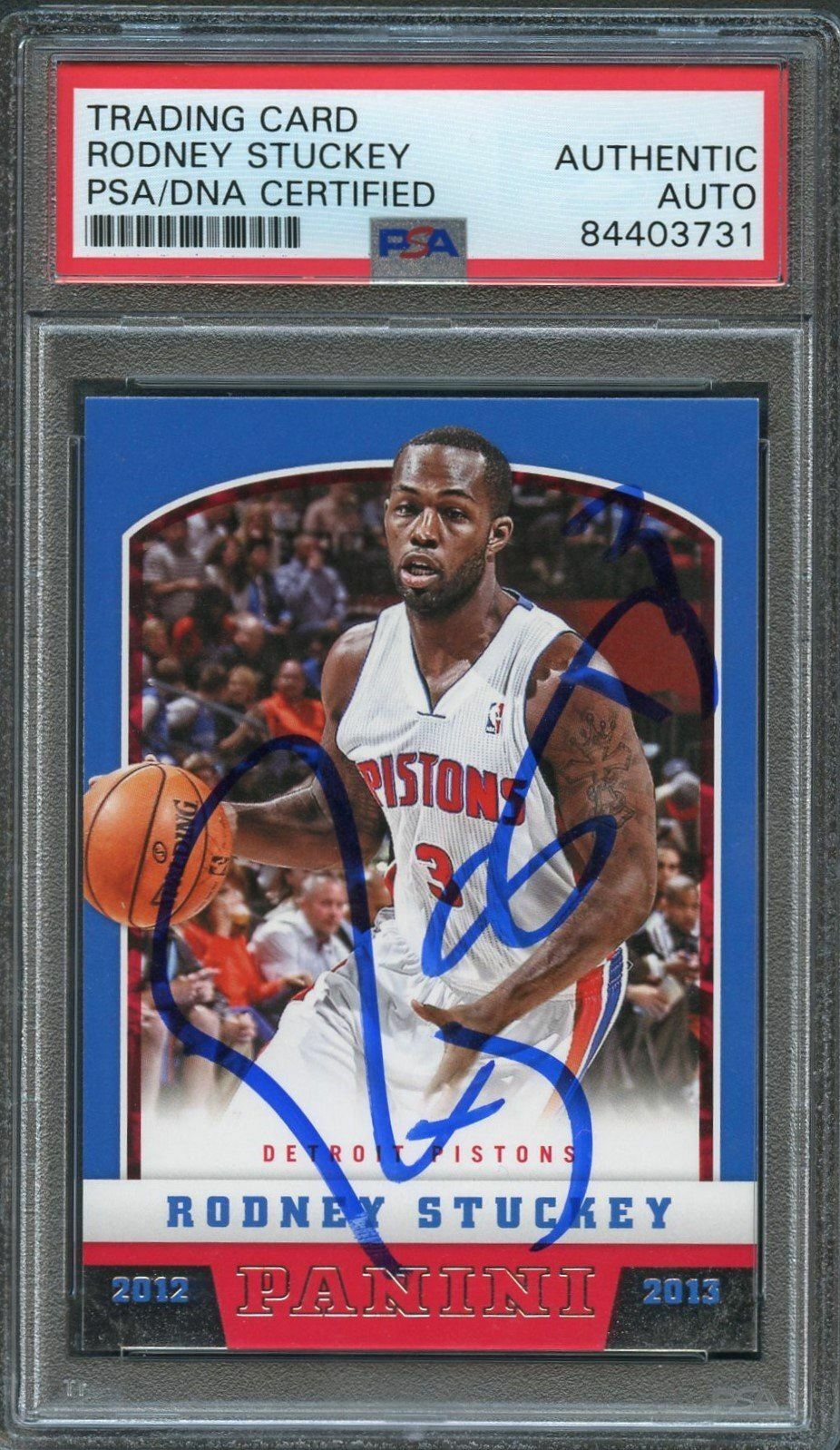 2012-13 Panini Basketball #145 Rodney Stuckey Signed Card AUTO PSA Slabbed Pisto