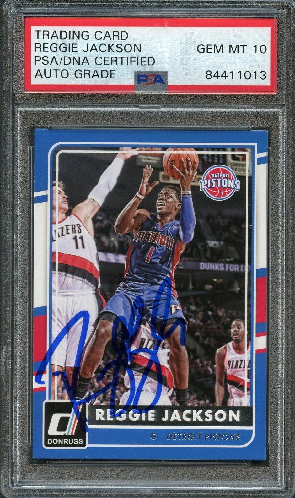 2015-16 Donruss #16 Reggie Jackson Signed Card Auto Grade 10 PSA/DNA Slabbed Pis