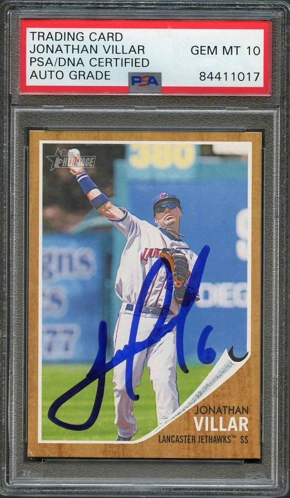 2011 Topps Heritage Minor League #145 Jonathan Villar Signed Card PSA Slabbed Au