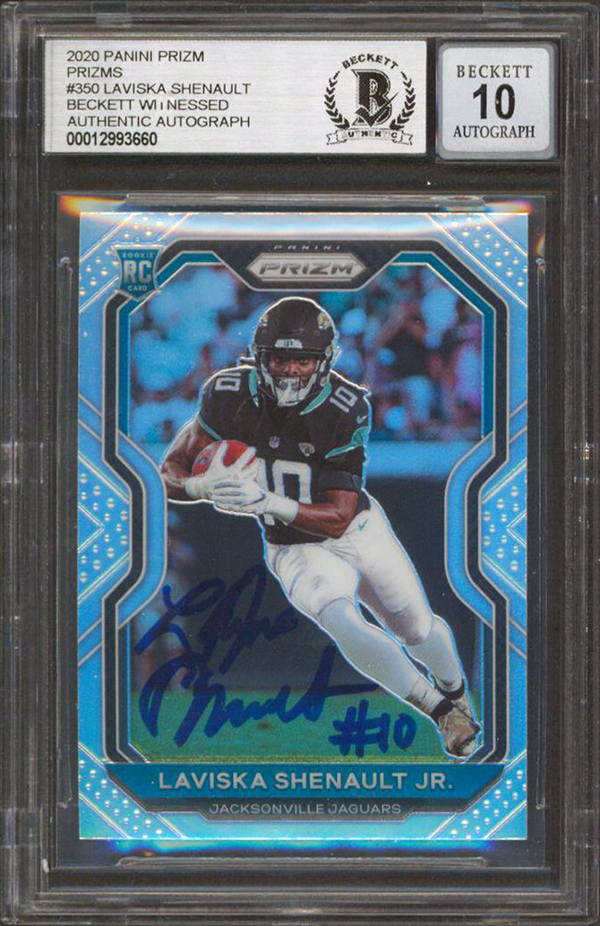 Laviska Shenault Signed 2020 Panini Prizm Prizms #350 RC Card Auto 10! BAS Slab