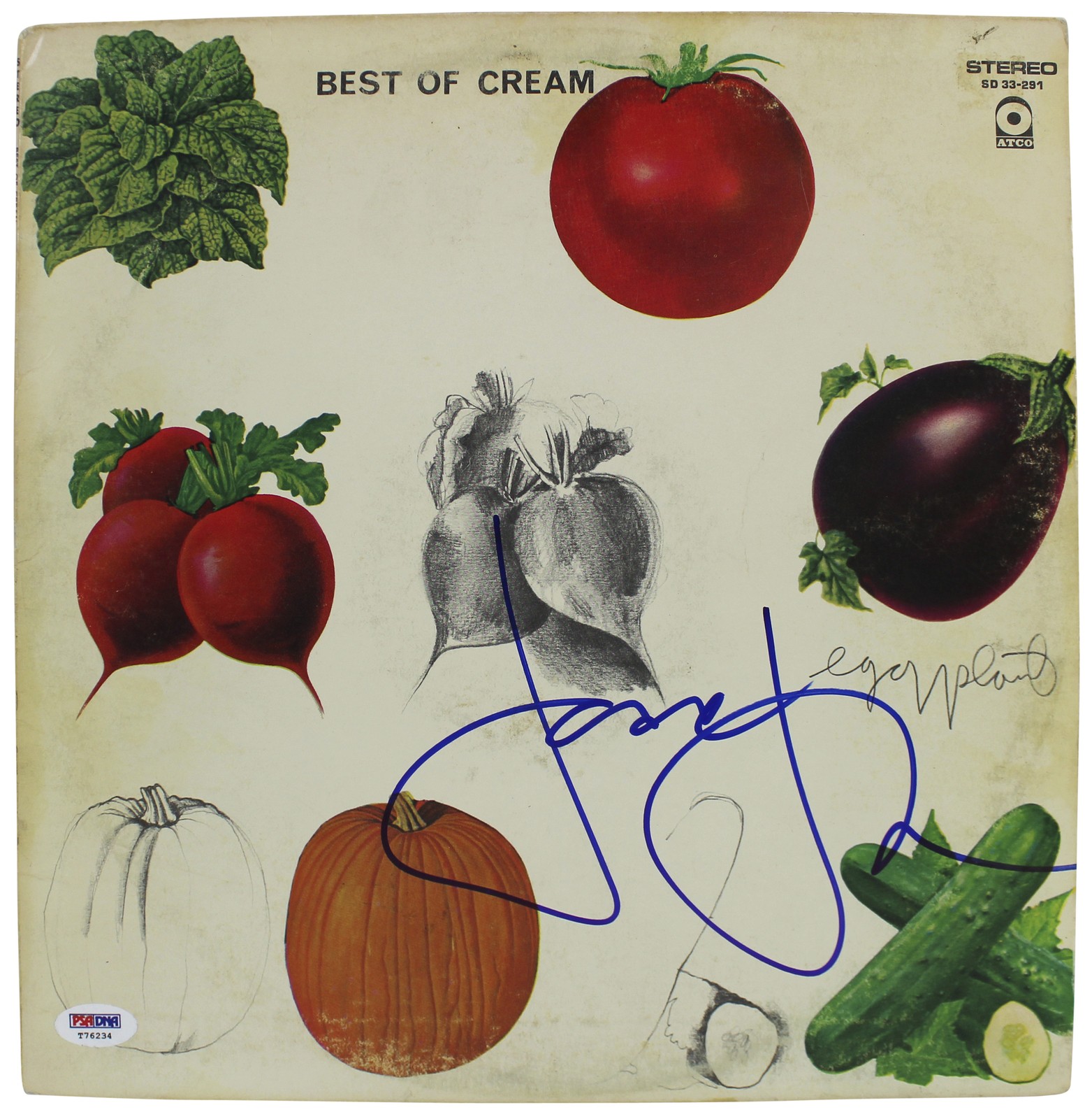Jack Bruce Cream Authentic Signed Best Of Cream Album Cover W/ Vinyl PSA #T76234