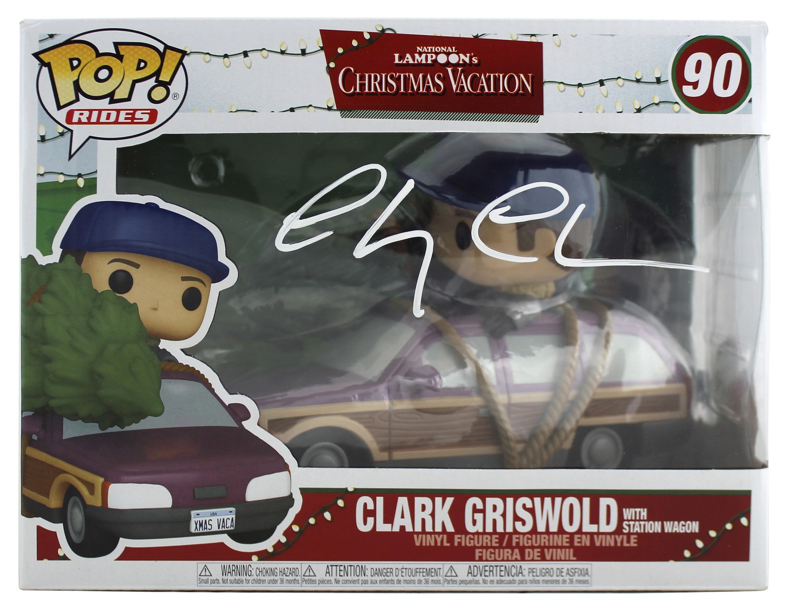 Chevy Chase Christmas Vacation Signed #90 Funko Pop Vinyl Figure w White Sig BAS
