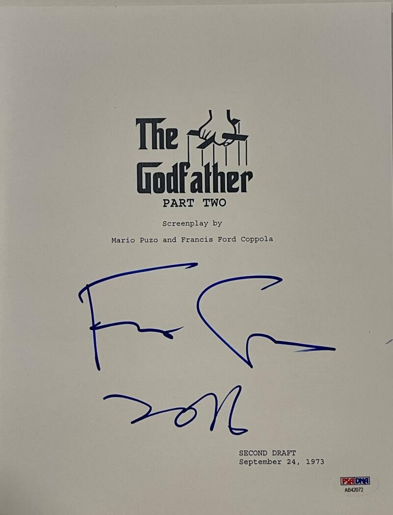 FRANCIS FORD COPPOLA SIGNED GODFATHER PART 2 SCRIPT AUTOGRAPH PROOF PSA COA B