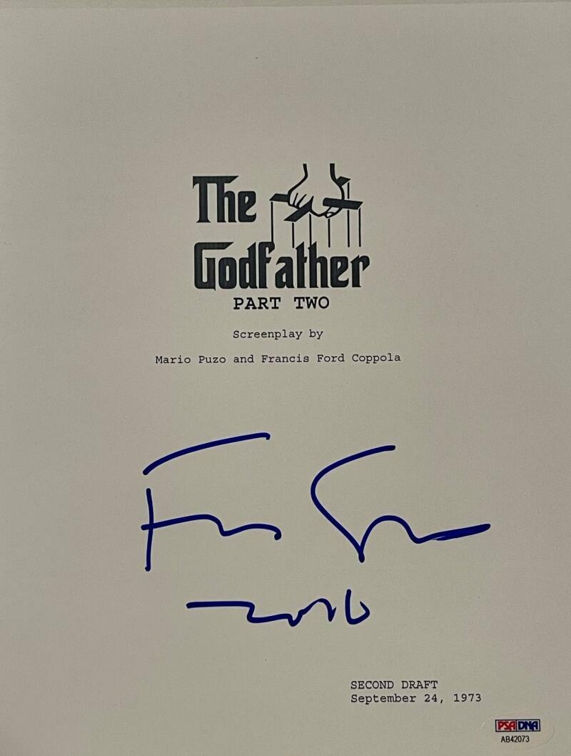 FRANCIS FORD COPPOLA SIGNED GODFATHER PART 2 SCRIPT AUTOGRAPH PROOF PSA COA D