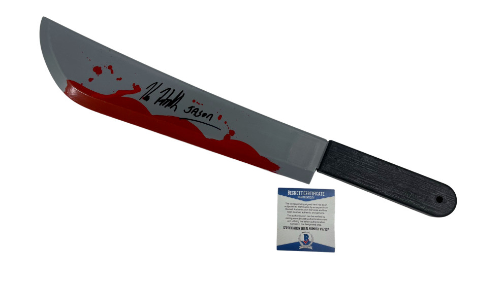 KANE HODDER JASON VOORHEES FRIDAY THE 13TH SIGNED MACHETE AUTOGRAPH BECKETT 12