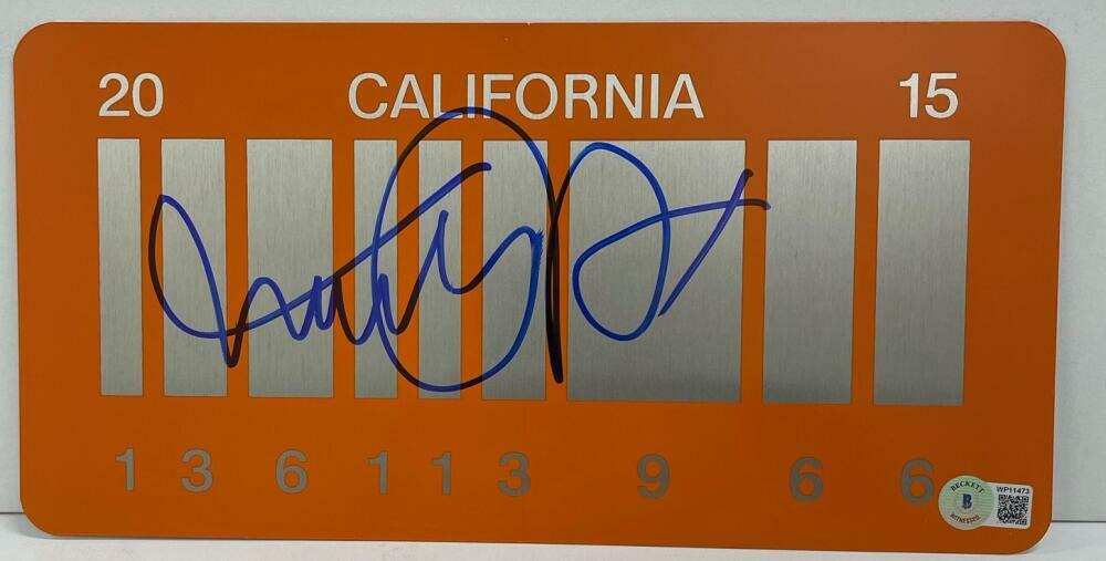 MICHAEL J FOX SIGNED BACK TO THE FUTURE PART 2 LICENSE PLATE AUTOGRAPH BECKETT H