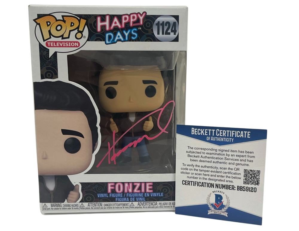 HENRY WINKLER SIGNED HAPPY DAYS THE FONZ FUNKO FIGURE AUTOGRAPH PROOF BECKETT C
