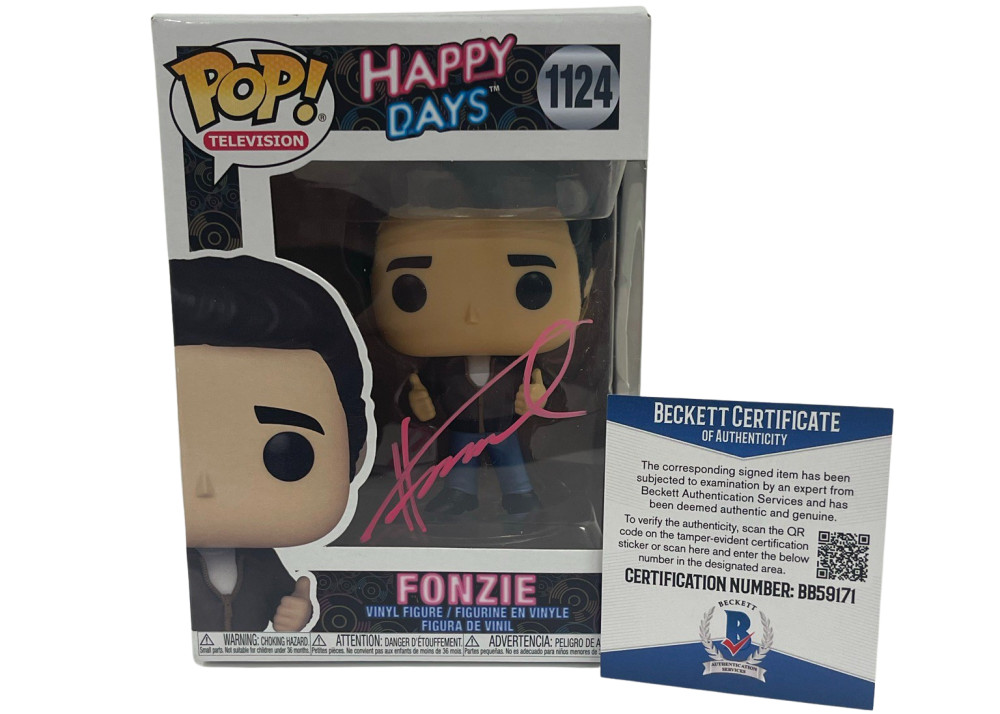 HENRY WINKLER SIGNED HAPPY DAYS THE FONZ FUNKO FIGURE AUTOGRAPH PROOF BECKETT E