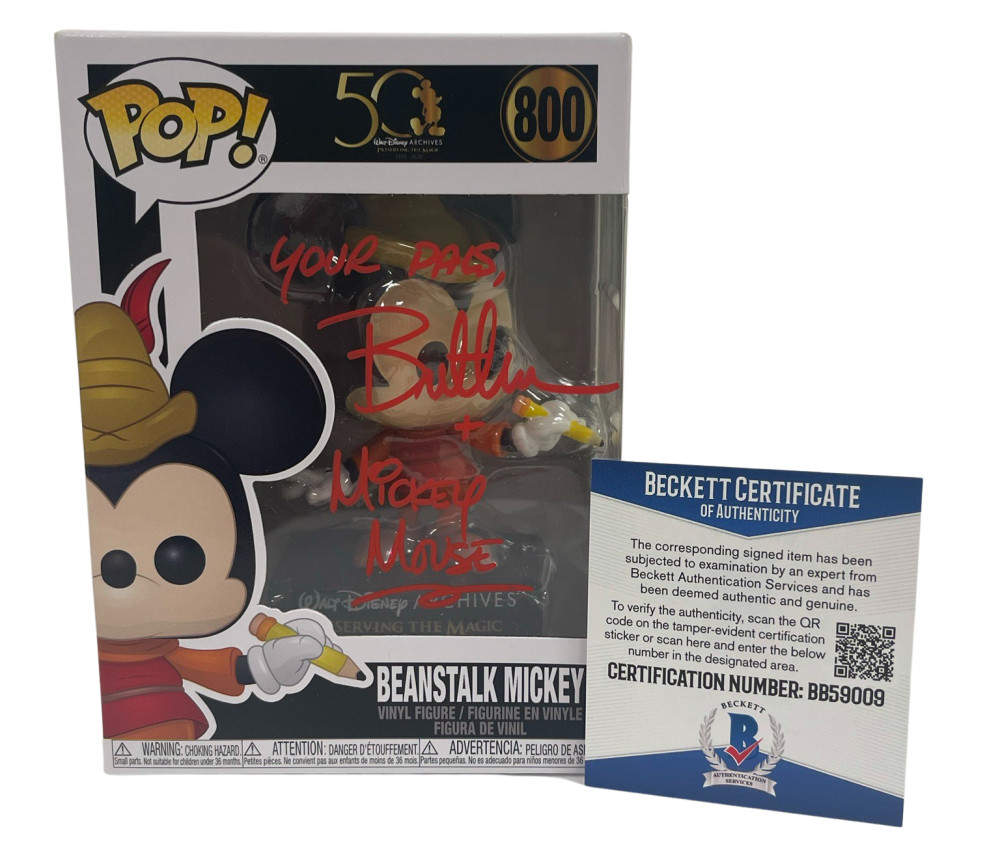 BRET IWAN SIGNED FUNKO POP 800 FIGURE MICKEY MOUSE DISNEY AUTOGRAPH BECKETT D