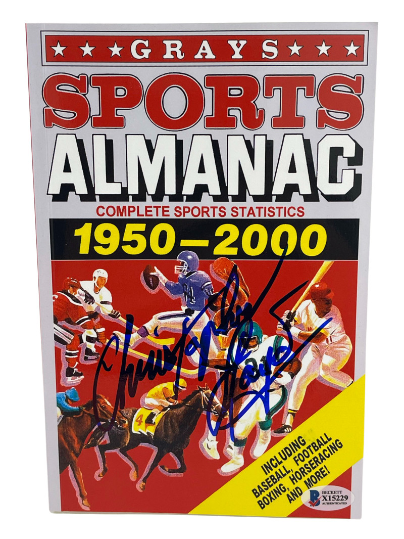 CHRISTOPHER LLOYD SIGNED BACK TO THE FUTURE GRAYS ALMANAC AUTOGRAPH BECKETT 33
