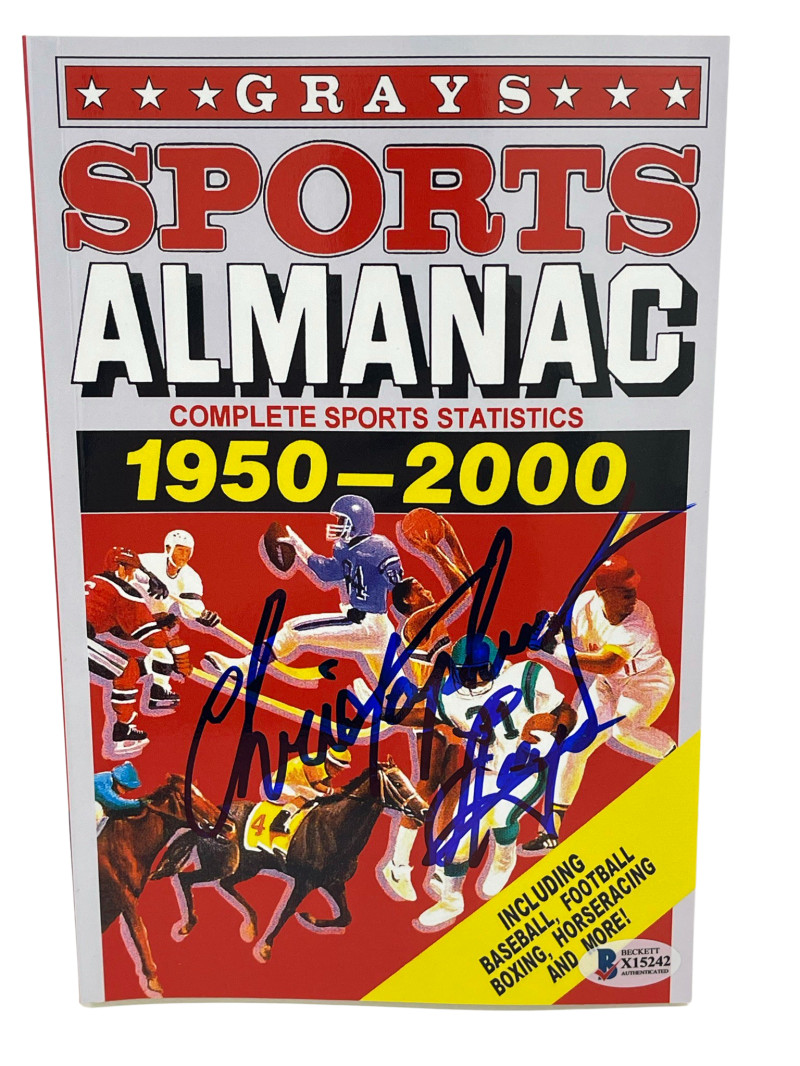 CHRISTOPHER LLOYD SIGNED BACK TO THE FUTURE GRAYS ALMANAC AUTOGRAPH BECKETT 35