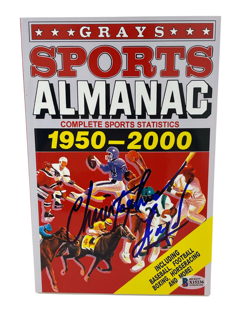 CHRISTOPHER LLOYD SIGNED BACK TO THE FUTURE GRAYS ALMANAC AUTOGRAPH BECKETT 41