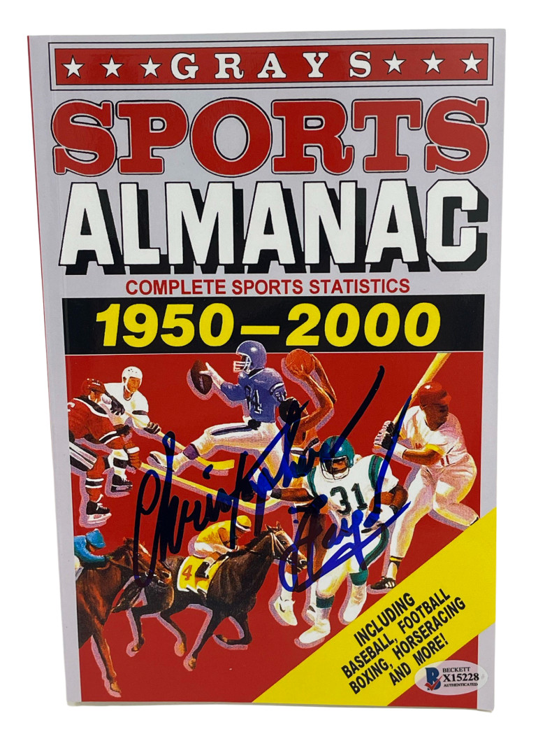 CHRISTOPHER LLOYD SIGNED BACK TO THE FUTURE GRAYS ALMANAC AUTOGRAPH BECKETT 42