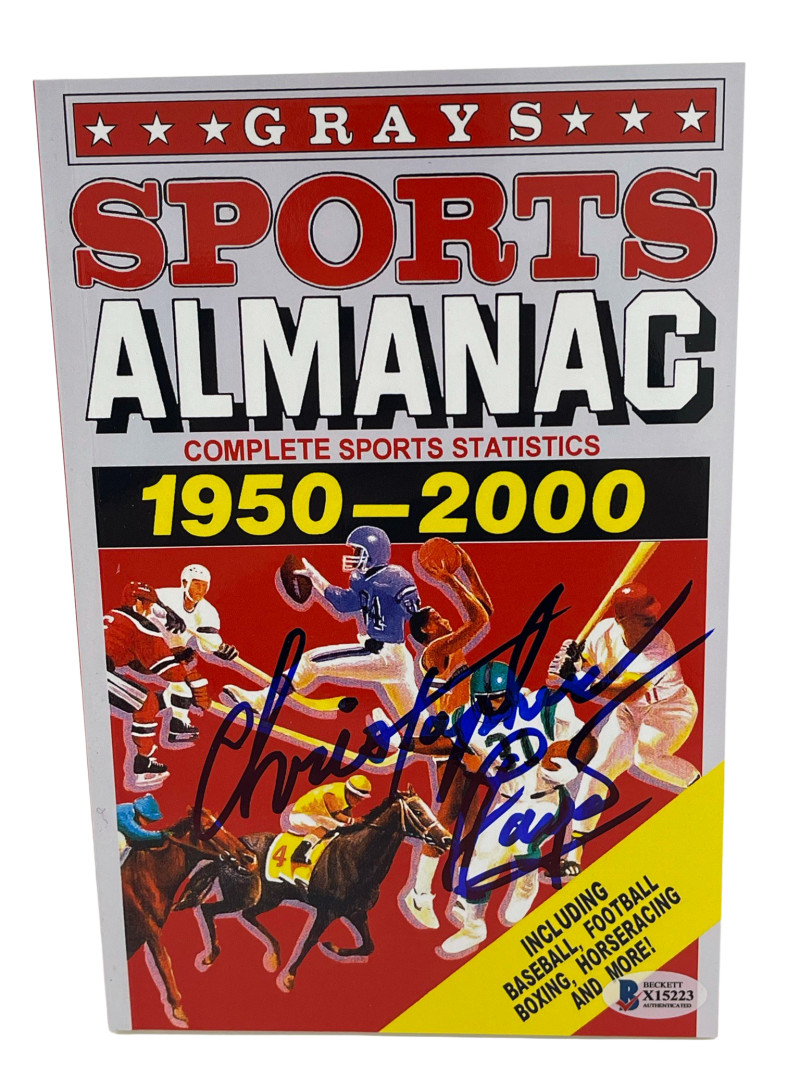 CHRISTOPHER LLOYD SIGNED BACK TO THE FUTURE GRAYS ALMANAC AUTOGRAPH BECKETT 47