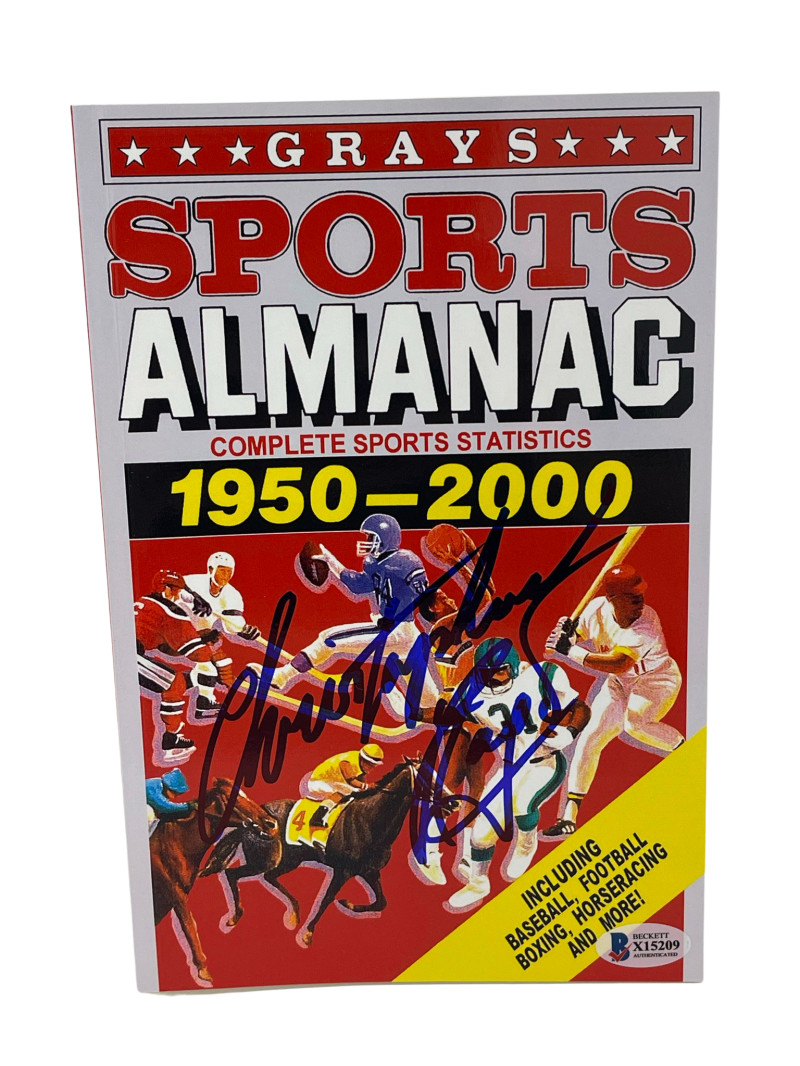 CHRISTOPHER LLOYD SIGNED BACK TO THE FUTURE GRAYS ALMANAC AUTOGRAPH BECKETT 50
