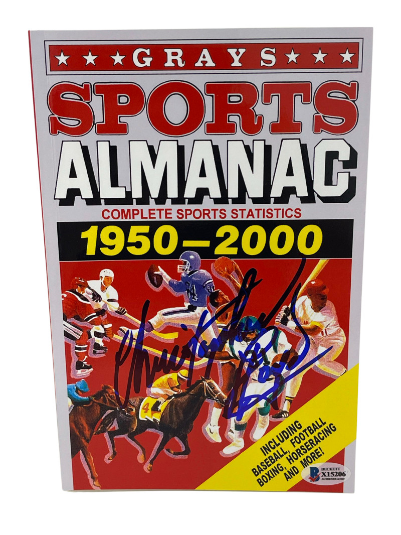 CHRISTOPHER LLOYD SIGNED BACK TO THE FUTURE GRAYS ALMANAC AUTOGRAPH BECKETT 53