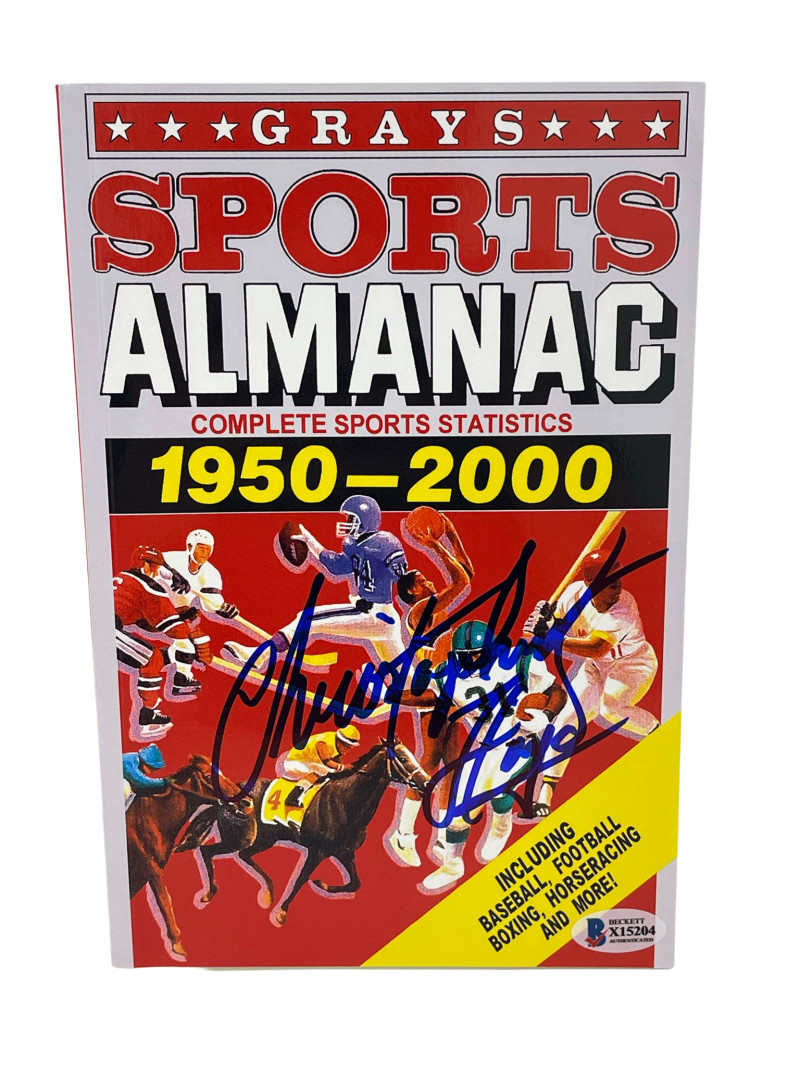 CHRISTOPHER LLOYD SIGNED BACK TO THE FUTURE GRAYS ALMANAC AUTOGRAPH BECKETT 55