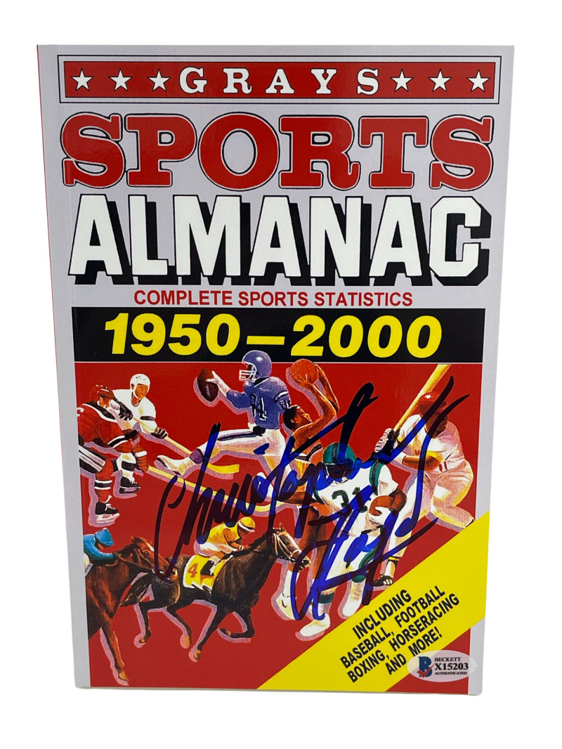 CHRISTOPHER LLOYD SIGNED BACK TO THE FUTURE GRAYS ALMANAC AUTOGRAPH BECKETT 56