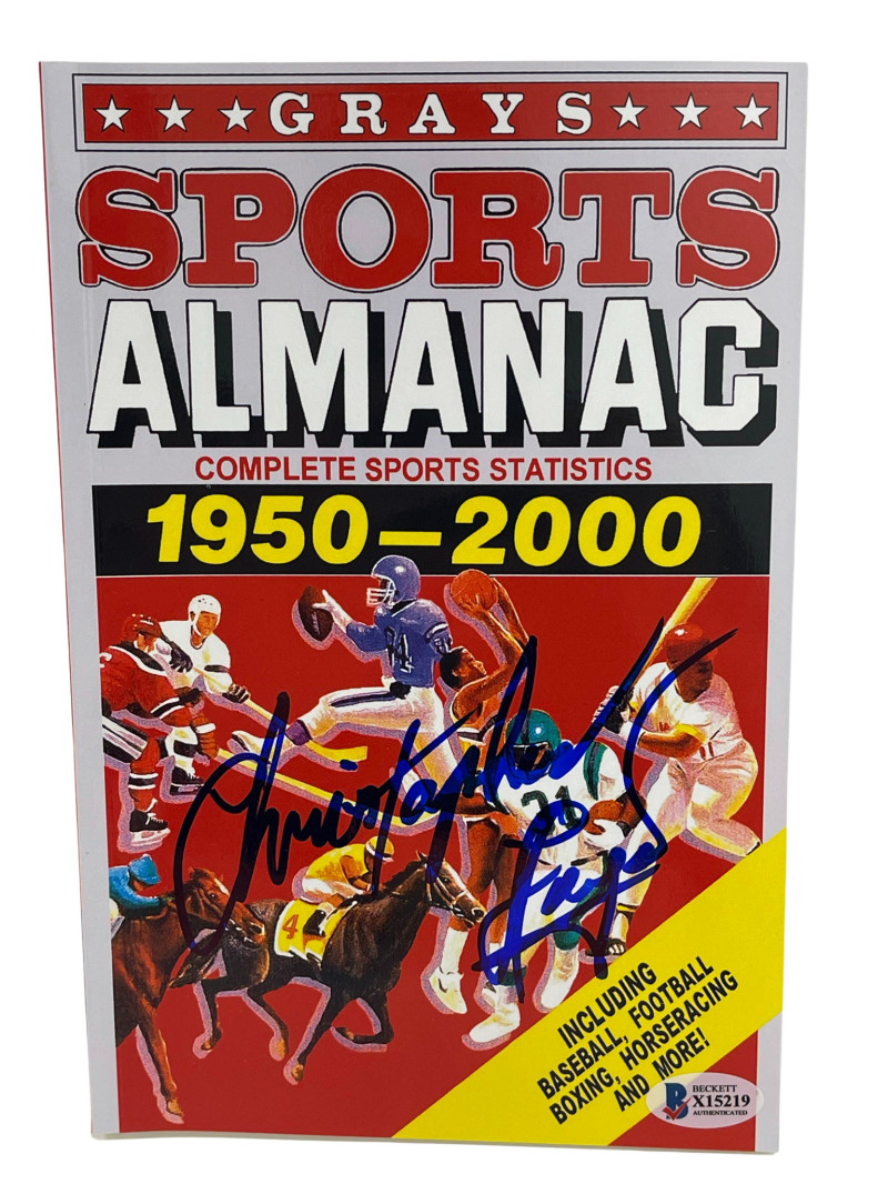 CHRISTOPHER LLOYD SIGNED BACK TO THE FUTURE GRAYS ALMANAC AUTOGRAPH BECKETT 59
