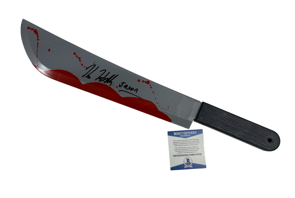KANE HODDER JASON VOORHEES FRIDAY THE 13TH SIGNED MACHETE AUTOGRAPH BECKETT 8
